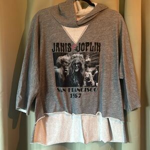 Janis Joplin Cropped Hoodie